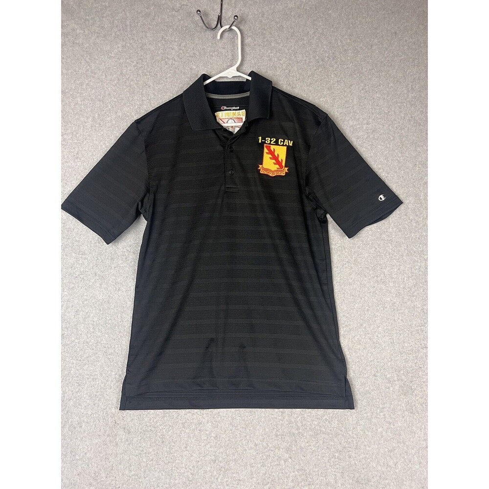 New Champion Victory Of Death Embroidered Polo Men’s S Black Back Logo MSRP $41.